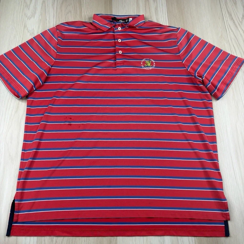 Ralph Lauren RLX Country Club Brookline Embroidered Logo Polo Shirt Mens Size XL